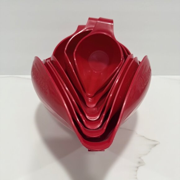 Randy Kaas POURfect 6 Piece Set Mixing Measuring Nesting Bowls Cups and ML Red - Picture 3 of 11
